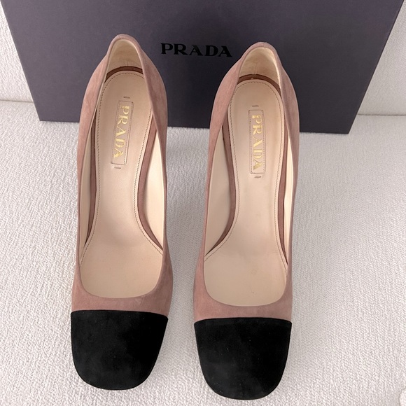 Prada High Heel Two Tones Suede Pumps - Picture 2 of 7
